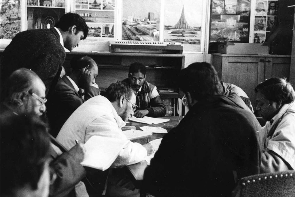 Meeting of Bangladeshi community leaders at Toynbee Hall in the 1980s