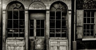 Shot of the Bell Foundry entrance, Whitechapel Road.