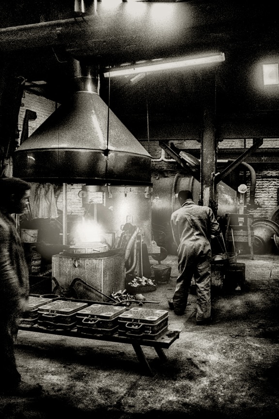 Workers of the Bell Foundry by the furnace, Whitechapel.