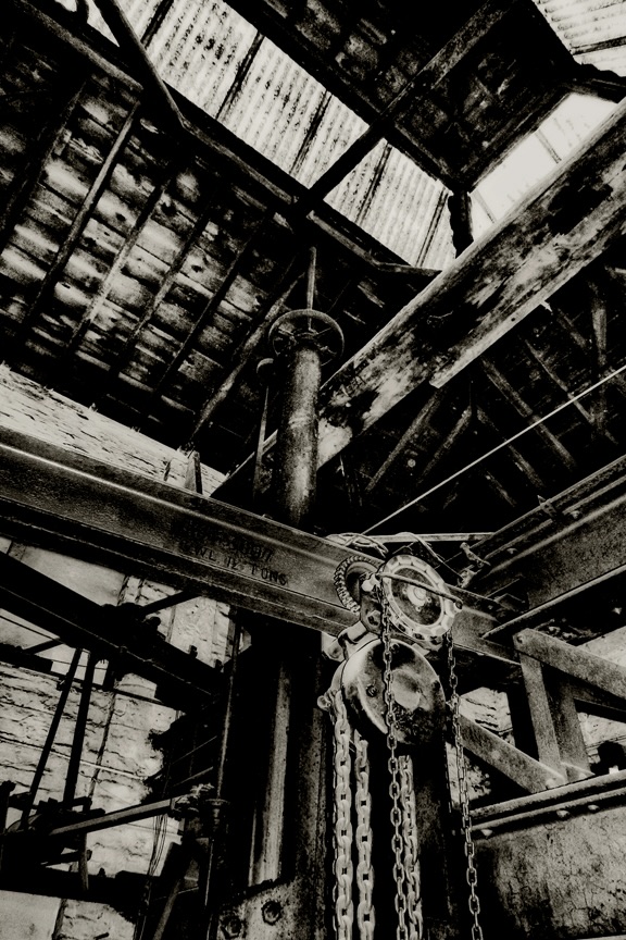 A shot of the ceiling rails, inside the Whitechapel Bell Foundry.