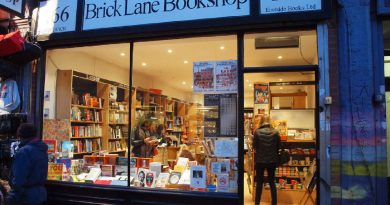 The shopfront of Brick Lane Bookshop, East London.