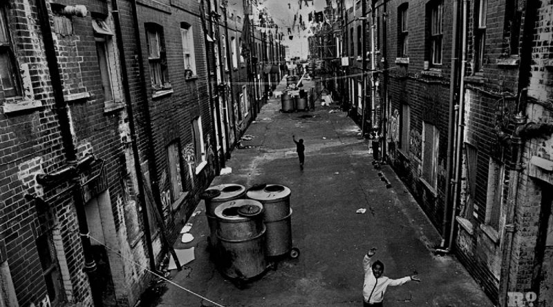 British Bengali Boys playing outside of a squat near Brick Lane.