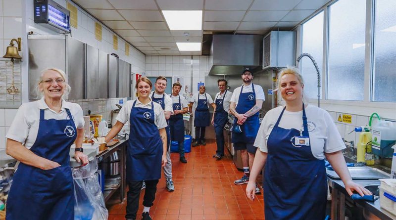 Kitchen staff at Whitechapel Mission, Tower Hamlets.