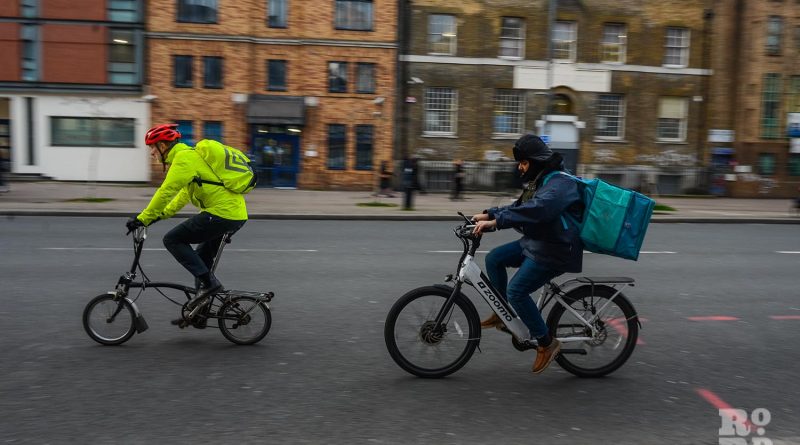 Cycle couriers in Whitechapel, East London, from a photo essay shot by photographer Matt Payne.