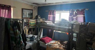 Bunkbeds and cramped living conditions in Maddocks House Flat in Shadwell.