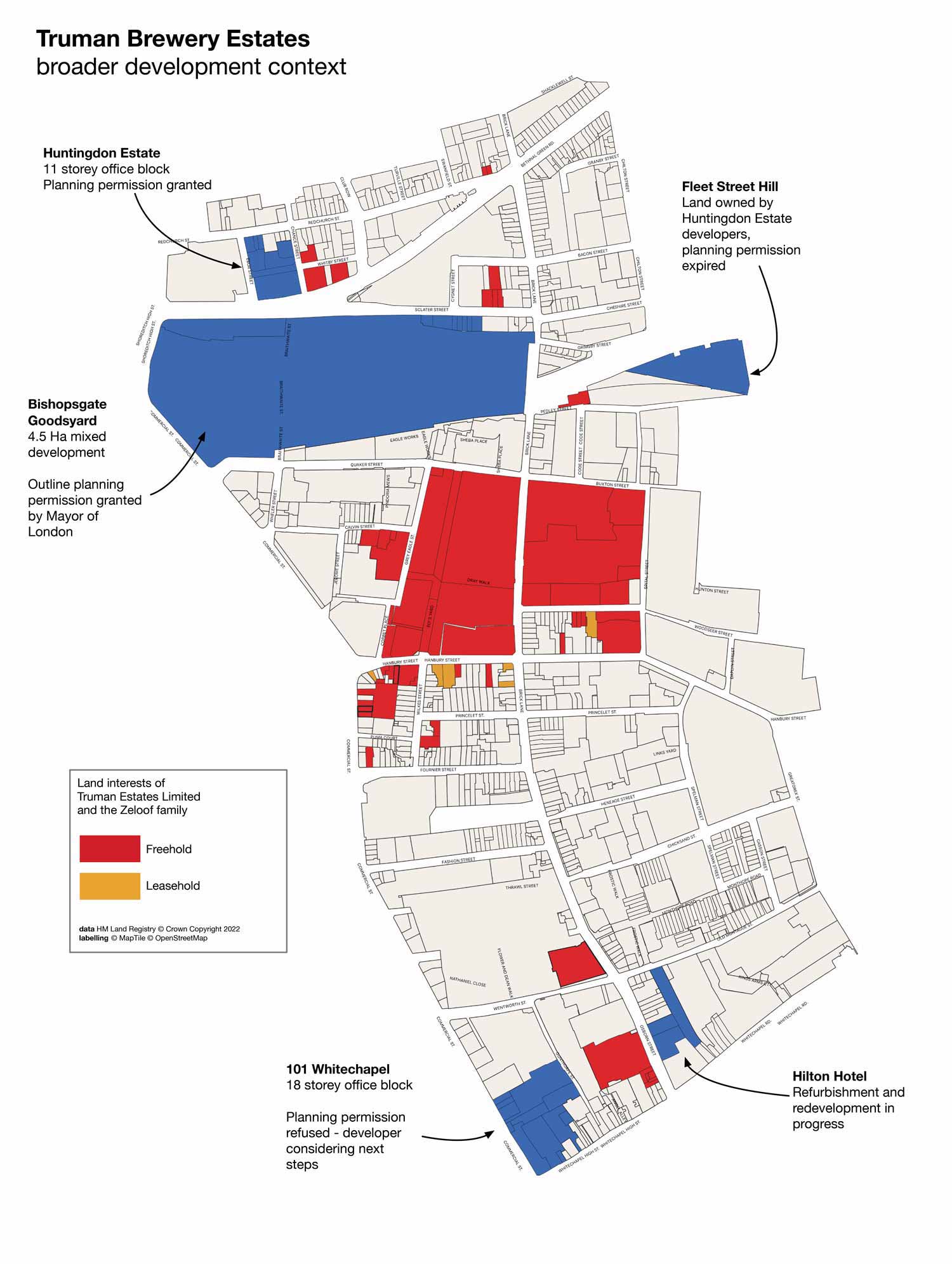 Map showing the broader development plans of the Truman Estates Ltd. 