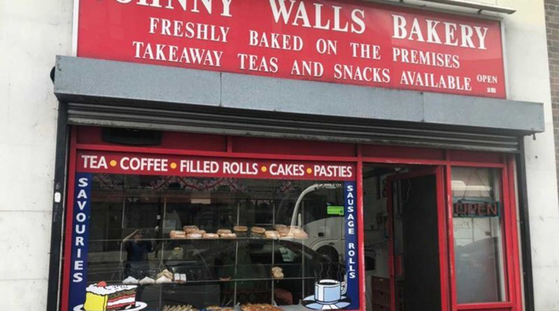 Johnny Walls Bakery shopfront on Ben Jonson Street in Stepney.