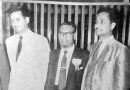 A photo of Shamsul Haque, brother of Ayub Ali Master, with two other men.