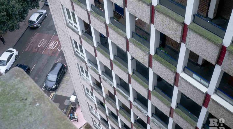 Highrise looking down Lakeview Council Estate, Victoria Park, Bow